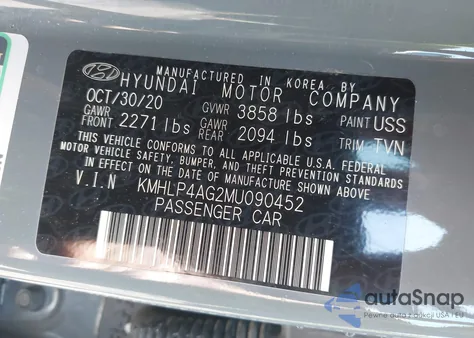 2021 Hyundai Elantra Limited from USA, damaged, VIN KMHLP4AG2MU090452